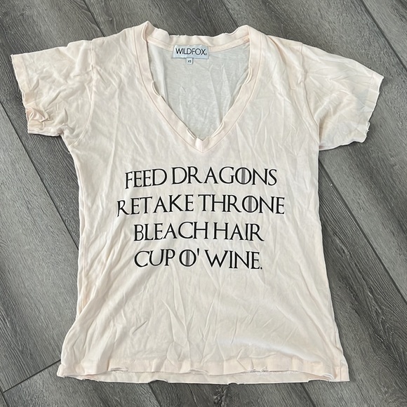 Wildfox Daenery's Life Treehouse Feed Dragons Tee XS - Picture 3 of 5